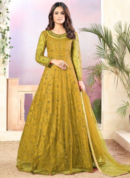 Beige Colour TWISHA AANAYA 112 Heavy Festive Wear Long Anarkali Salwar Suit Collection 1207
